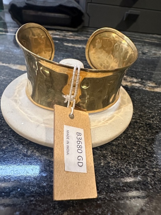 ZAD Jewelry - ZAD Hammered Gold-Tone Open Cuff Bracelet